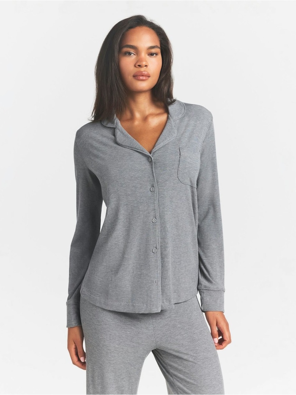 Skims Soft Lounge Gray Sleep Top Medium
